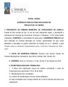 Edital 10/2025: AUDIÊNCIA PÚBLICA - LDO 2026 