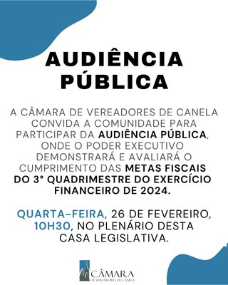 EDITAL 01/2025 - CONVOCAÇÃO PARA AUDIÊNCIA PÚBLICA 