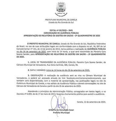 RELATÓRIO DE GESTÃO 2º QUADRIMESTRE DE 2025